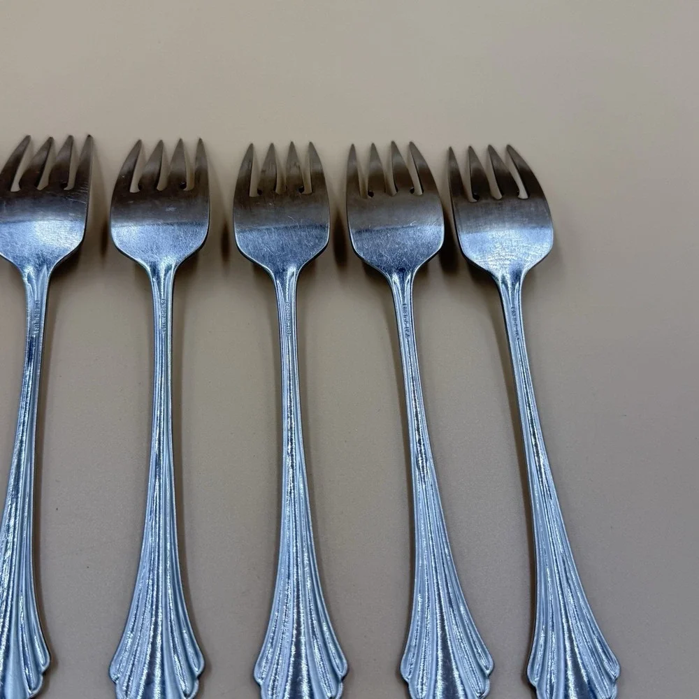 Lot of 6 Oneida Bancroft Stainless Forks Replacements Vintage Salad